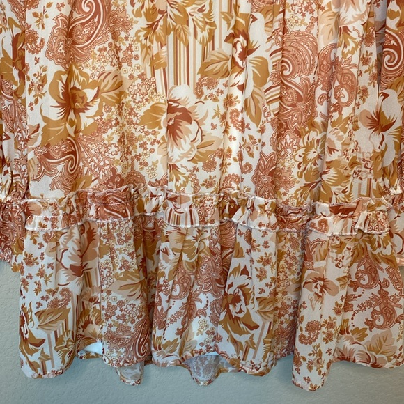 FLYING TOMATO WOMEN'S FLORAL PRINT LONG SLEEVE MINI DRESS L - Picture 9 of 12